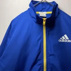 【美品】adidas ナイロンブルゾン 青×黄 M 防風撥水