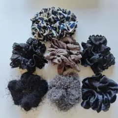 シュシュ　7点セット　ベーシック　ブラック