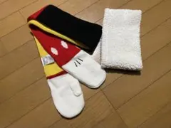 ミッキーマウス風手袋付きマフラー ネックウォーマー　セット