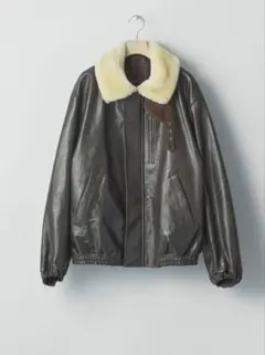 ssstein MOUTON COLLAR CALF ZIP JACKET