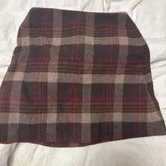 UNIQLO チェック柄 ミニスカート スカート　ブラウン系