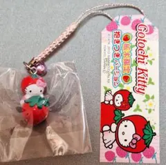 ご当地キティ ハローキティ 根付け 栃木 いちご 抱きつき