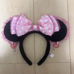 ディズニー　ミニー　ピンクカチューシャ　イヤリング