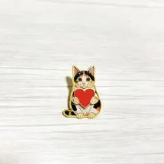 三毛猫　ミケ猫　ピンバッジ　ピンバッチ