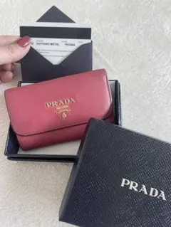 PRADA サフィアーノレザー キーケース ピンク
