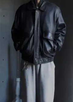 【bmo様専用】羊革ヴィンテージレザージャケット（オーバーサイズ、総柄総裏地）