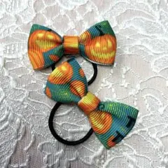 ハロウィンカラフルリボンヘアゴムセット