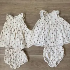 花柄ドレス2着とパンツセット