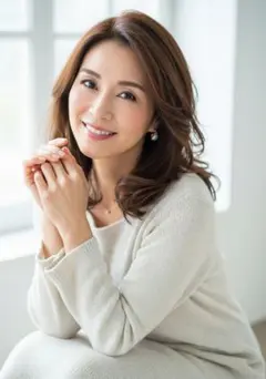 【現品限り！】【AI作成写真L判サイズ】理想の彼女 50代特集ニットワンピース