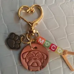 アルファベットブロックチャーム　ネーム　パグ他にも色んな犬種揃えています
