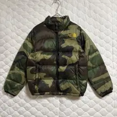 ザ・ノースフェイス　軽量　防風　カモフラ　ナイロン　ダウンジャケット　刺繍ロゴ