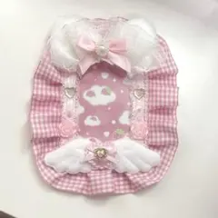 推し活トレカケース レースデコ 猫耳りぼんピンク