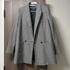 ZARA チェック柄 テーラードジャケット M