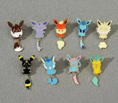 【新品未使用】ポケモン いーぶいこれくしょん ピンバッジ　ブラッキー　グレイシア イーブイ 進化系 ピンバッジ サンダース ブースター シャワーズ