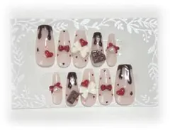 ネイルチップ バレンタイン ホワイトデー ガーリー 量産型 ちゅるん