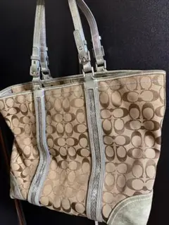 コーチ ロゴトートバッグ 大容量 ブラウン/ベージュ