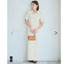 ベースメント　半袖ポロマキシワンピース