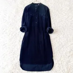 極美品 サイズ4✨23AW ポロバイラルフローレン コーデュロイシャツドレス 紺