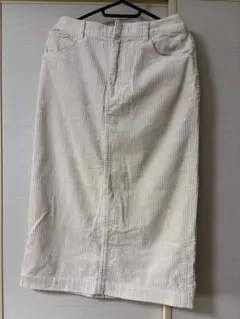 LOWRYS FARM アイボリー コーデュロイ タイトスカート