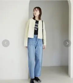 ROPE' PICNIC ミラノリブ金ボタンニットカーディ ガン⭐︎キナリ