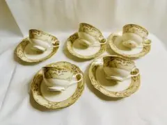 NARUMI ナルミ ティーカップ＆ソーサー 5客セット 金彩 花柄 洋食器