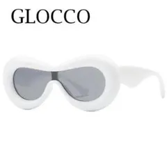 71平方白ホワイト太セルフレームUVサングラス眼鏡メガネ長方形レトロ☆