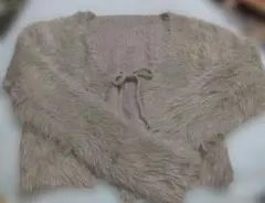 ベージュ ファー カーディガン XL