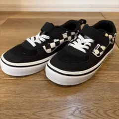 VANS キッズシューズ ブラック/ホワイト チェッカー19cm