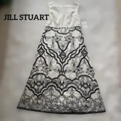 美品　JILL STUART 刺繍入りノースリーブロングワンピース 白