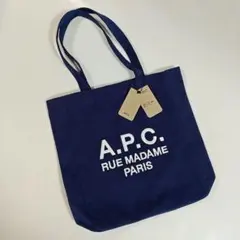 未使用 A.P.C. Lou Rue Madame 刺繍トートバッグ　ブルーのサムネイル