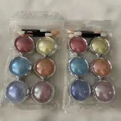 ネイルアート用パウダー6個✖️2セット　チップ付オーロラパウダー　レジン　ジェル