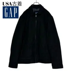00s GAPギャップ ウールジャケット 黒 XL 肉厚ブルゾン y2k