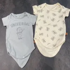 UNIVERSAL OVERALL ベビー ロンパース 2枚セット 70-80のサムネイル