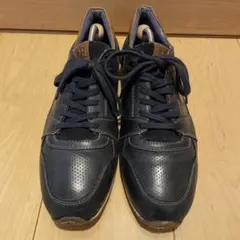 参価約5万イタリアンブランド【ハーモント＆ブレイン】本革ネイビーレザースニーカー