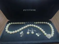 7日発送可　PETITSOIR パール ネックレス イヤリング ピアス セット