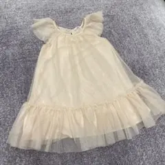 一度のみの着用　H&Mフリル付きノースリーブワンピース 110サイズ