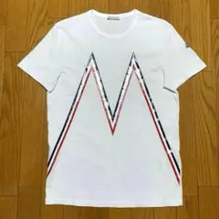 極美品 MONCLER Mロゴ ナイロン S Tシャツ ホワイト 3S140 - メルカリ