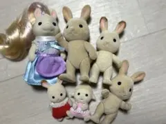 シルバニアファミリー ウサギ人形 6体セット