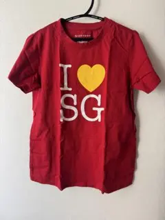 GIORDANO I LOVE SG 半袖Tシャツ レッド　シンガポールのサムネイル