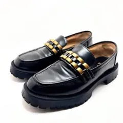 ZARA ザラ トラックソール スタッズ ブラック ローファー 黒 24cmのサムネイル