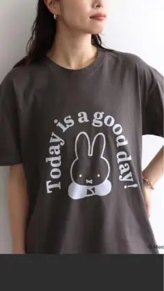 Miffy プリント 半袖Tシャツ ダークグレーのサムネイル