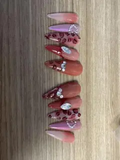 ネイルチップ 10個セット ピンク系　手作り