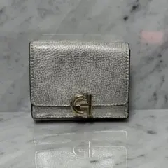 COLE HAAN コールハーン 三つ折財布 銀 シルバー 本革 レザー