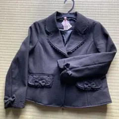 アクシーズファムキッズリボン付き黒ジャケット130 セレモニー