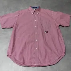 TOMMY JEANS 半袖　チェックシャツ Lサイズ