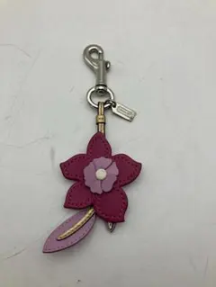【美品】　COACH　花形　レザー　キーホルダー