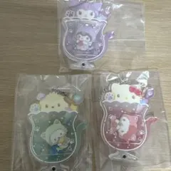 カスタムアクリルチャーム ネコソーダシリーズ　ポチャッコ　キティ　クロミ