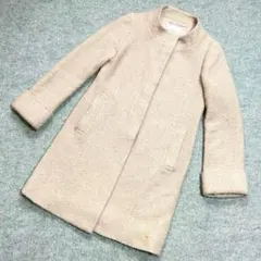 YU-01 M-PREMIER エムプルミエ ロング コート ホワイトベージュ