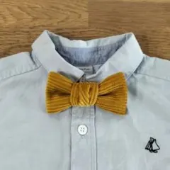 am様　ハンドメイド　キッズ　蝶ネクタイ　リボンブローチ　コーデュロイ　からし色