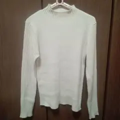 リブニット 長袖 白
